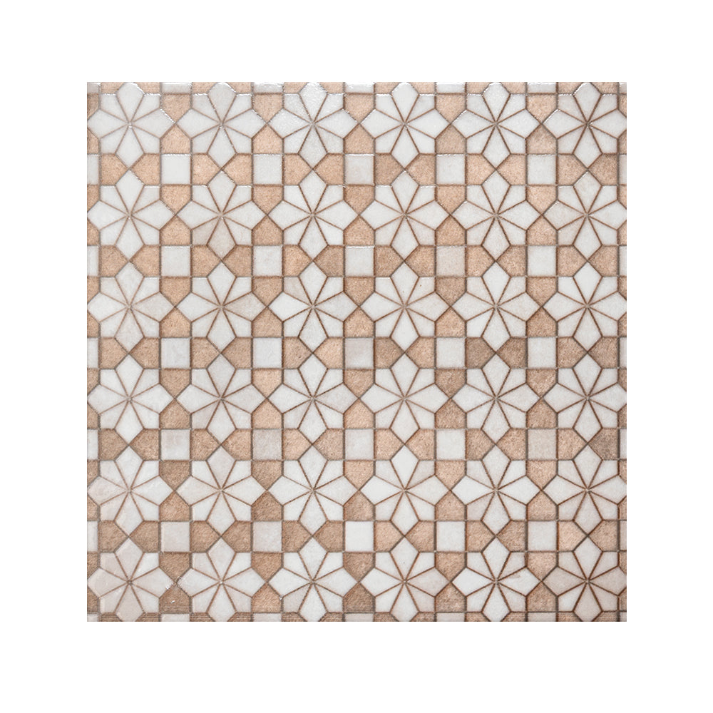 Roman Road 8"x8" Bejmat Porcelain Glossy Tile