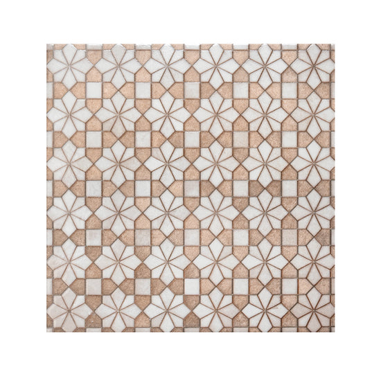 Roman Road 8"x8" Bejmat Porcelain Glossy Tile
