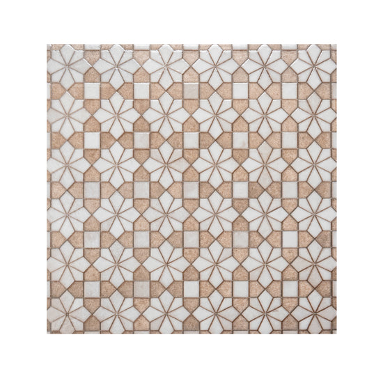 Roman Road 8"x8" Bejmat Porcelain Glossy Tile