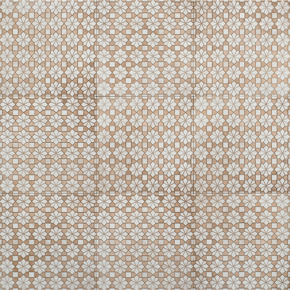 Roman Road 8"x8" Bejmat Porcelain Glossy Tile