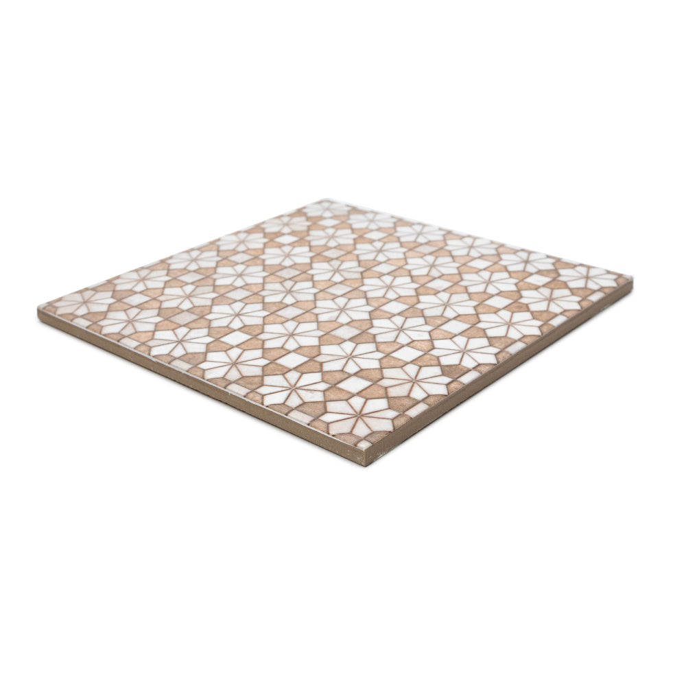 Roman Road 8"x8" Bejmat Porcelain Glossy Tile