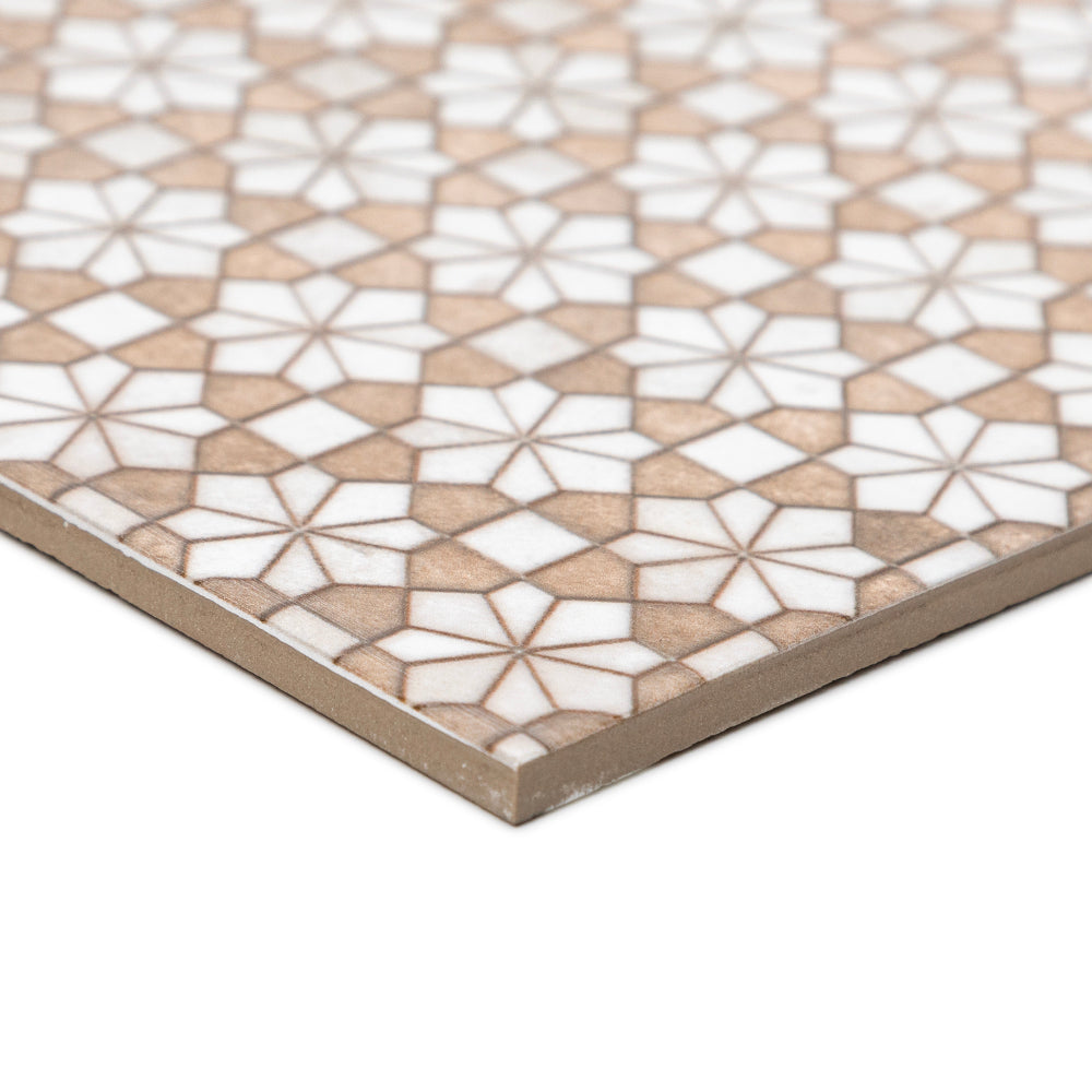 Roman Road 8"x8" Bejmat Porcelain Glossy Tile