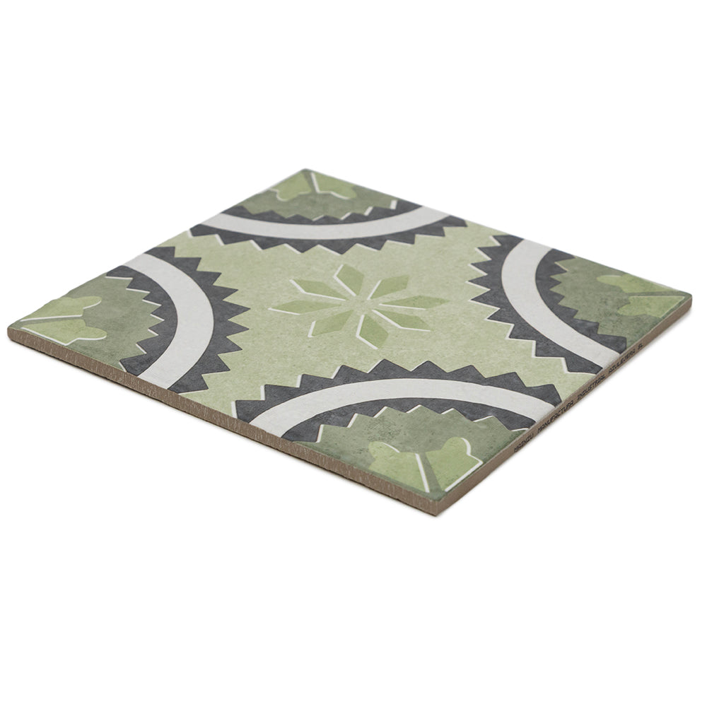 Verity Poppy 8" x 8" Verde Porcelain Matte Tile