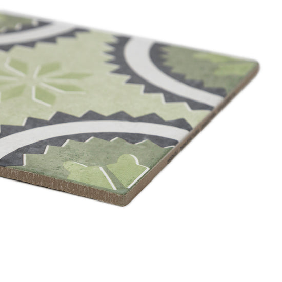Verity Poppy 8" x 8" Verde Porcelain Matte Tile