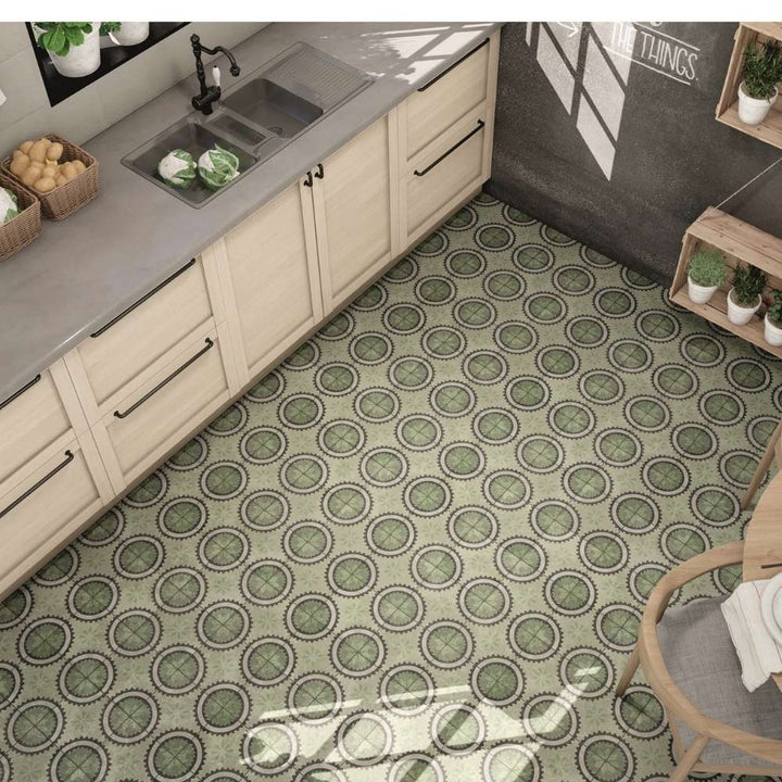 Verity Poppy 8" x 8" Verde Porcelain Matte Tile