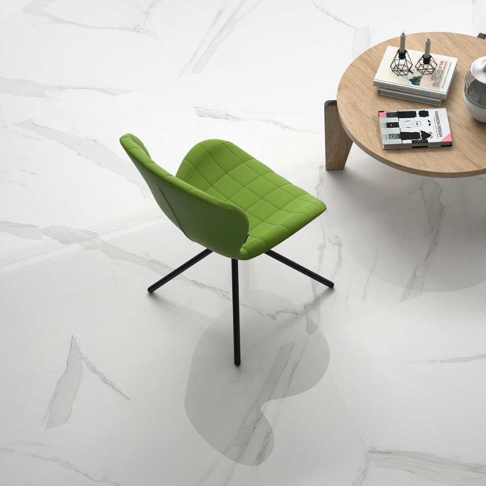 Delaney 24" x 48" White Porcelain Polished Tile