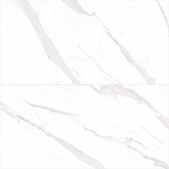 Delaney 24" x 48" White Porcelain Polished Tile
