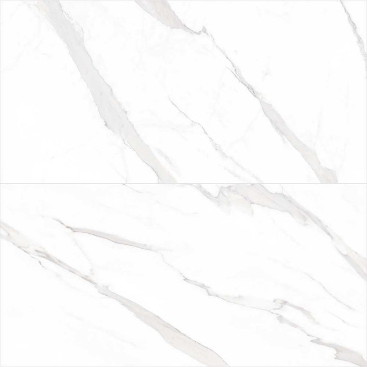 Delaney 24" x 48" White Porcelain Polished Tile