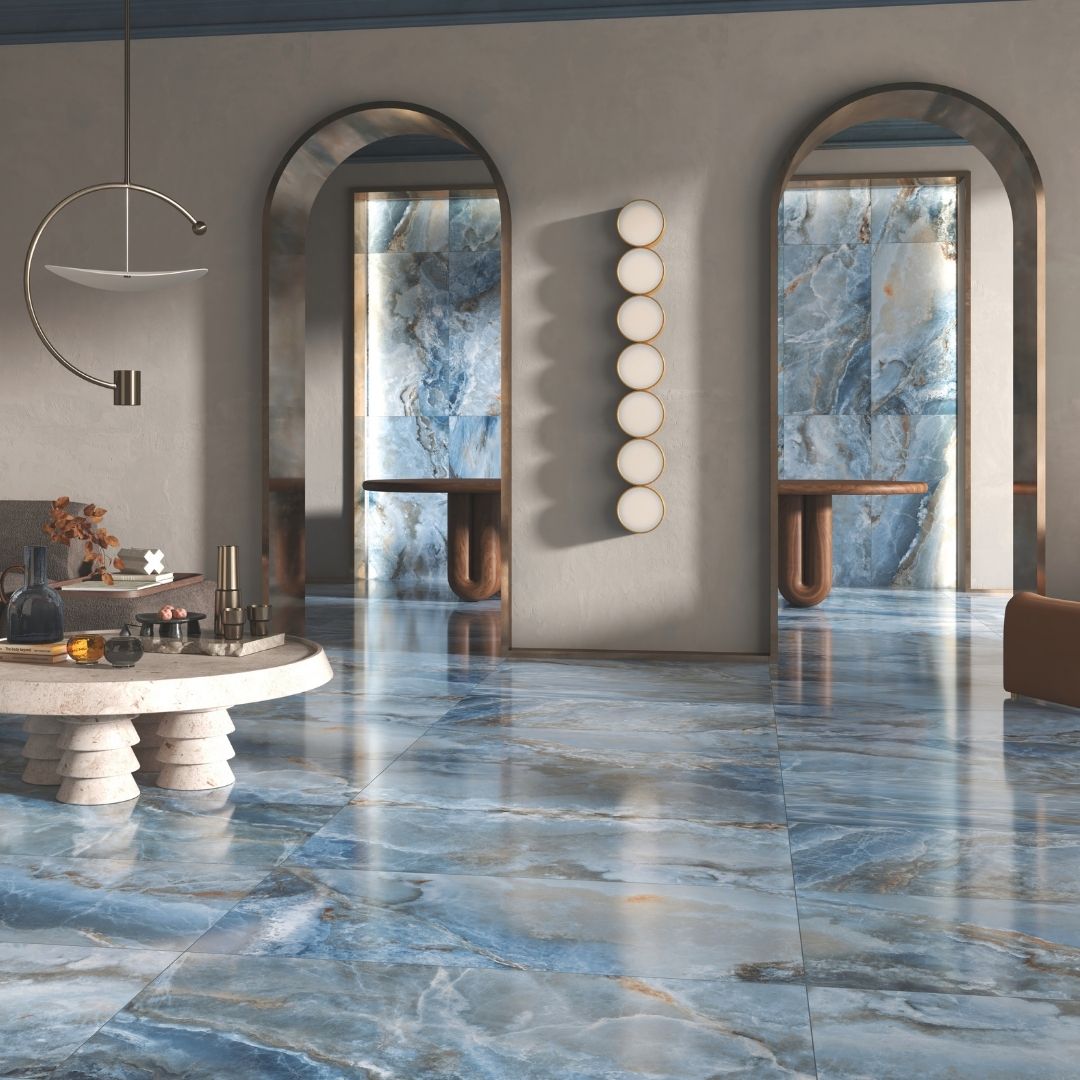 Banff 24" x 48" Onice Azzurro Porcelain Polished Tile