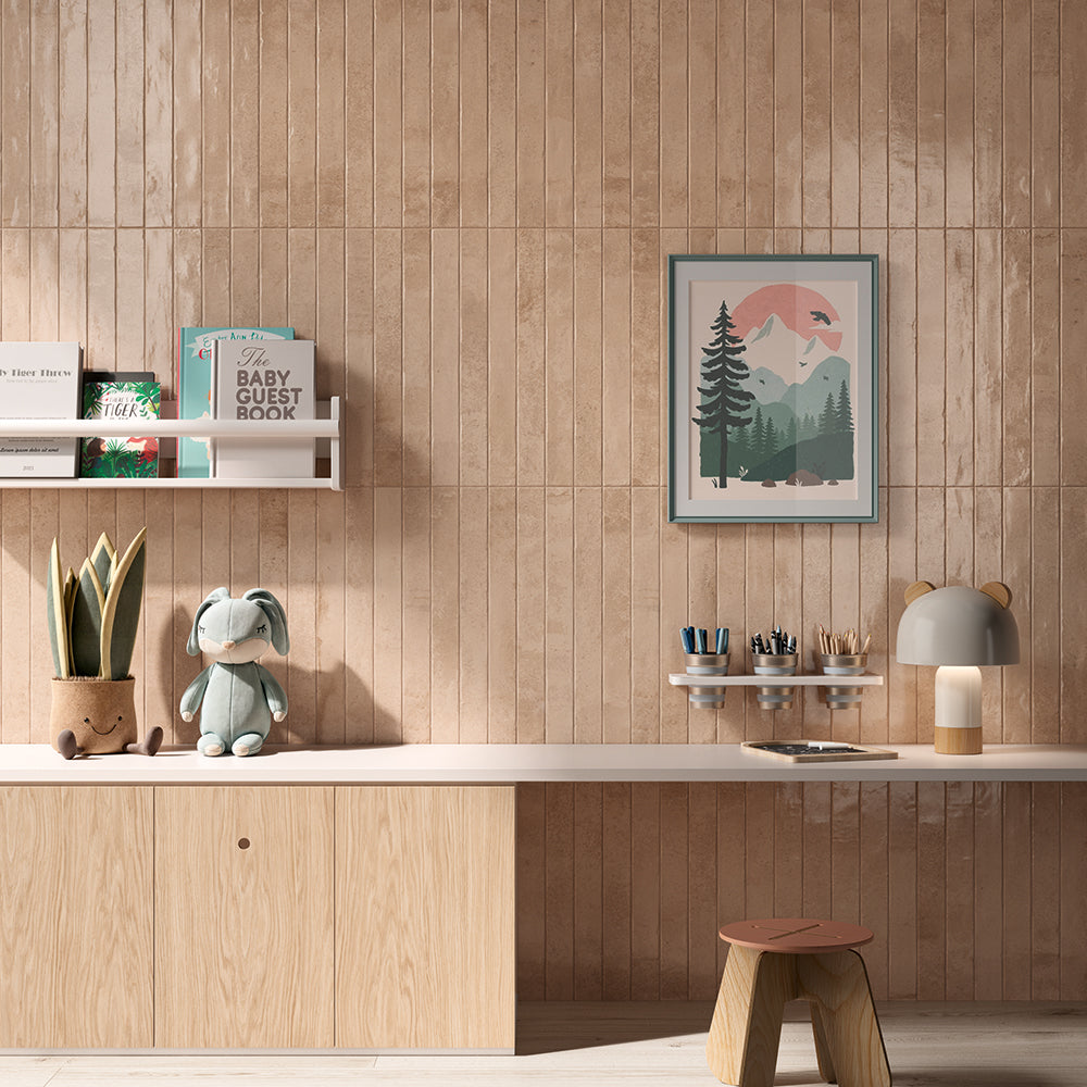 Aria 2" x 18" Apricot Porcelain Glossy Tile