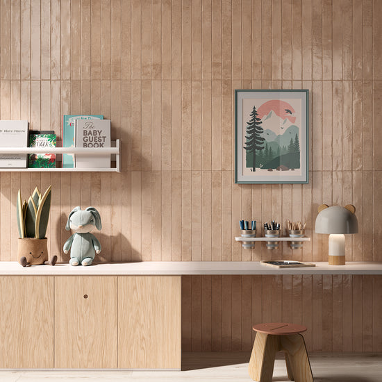 Aria 2" x 18" Apricot Porcelain Glossy Tile