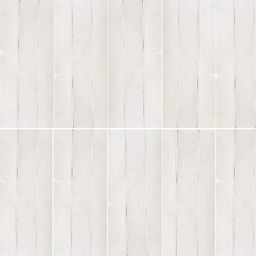 Aria 2" x 18" Bianco Porcelain Glossy Tile