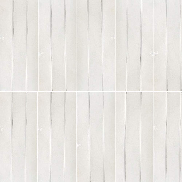 Aria 2" x 18" Bianco Porcelain Glossy Tile