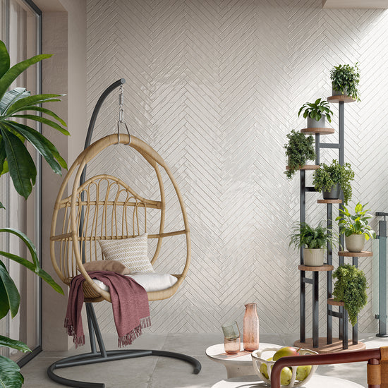 Aria 2" x 18" Bianco Porcelain Glossy Tile