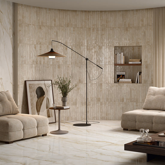 Aria 2" x 18" Crema Porcelain Glossy Tile