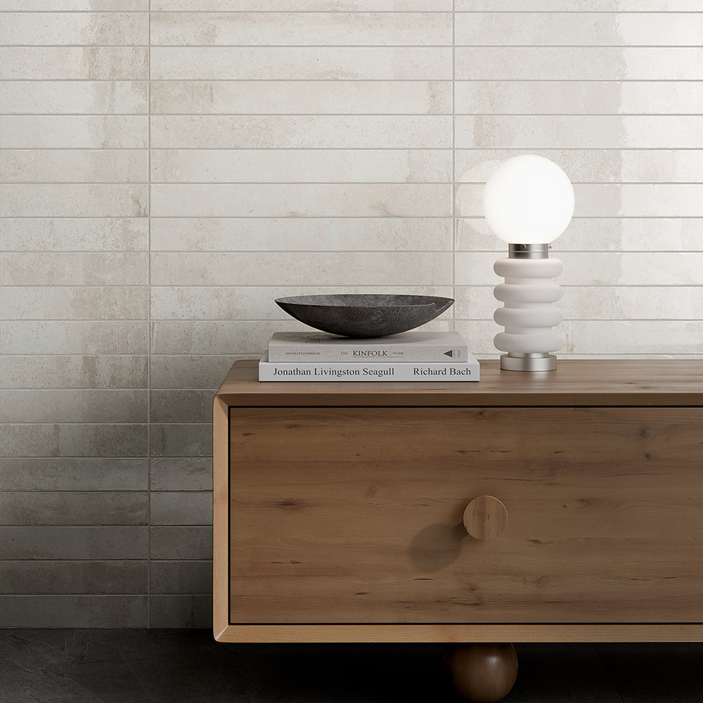 Aria 2" x 18" Fog Porcelain Glossy Tile