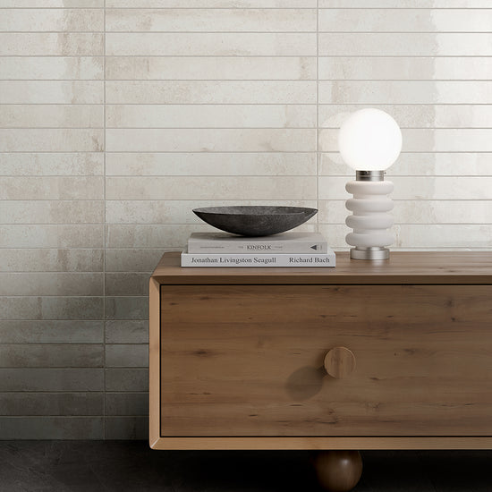 Aria 2" x 18" Fog Porcelain Glossy Tile