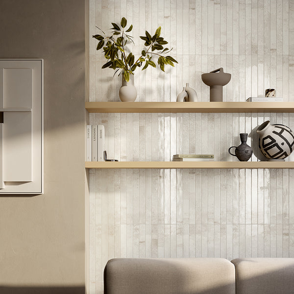 Aria 2" x 18" Fog Porcelain Glossy Tile