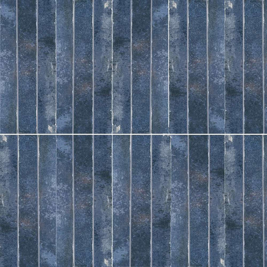 Aria 2" x 18" Indigo Blue Porcelain Glossy Tile