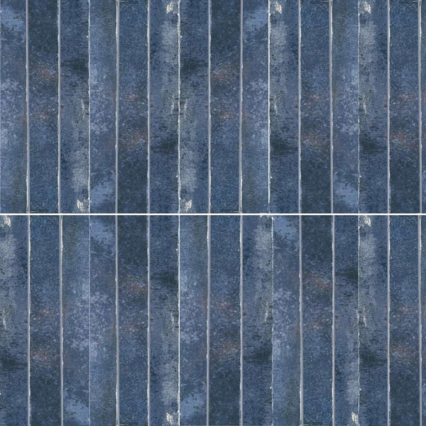 Aria 2" x 18" Indigo Blue Porcelain Glossy Tile