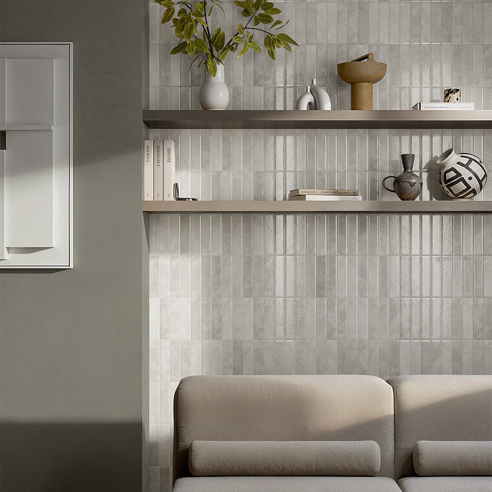 Lazio 2"x8" Grey Porcelain Glossy Tile