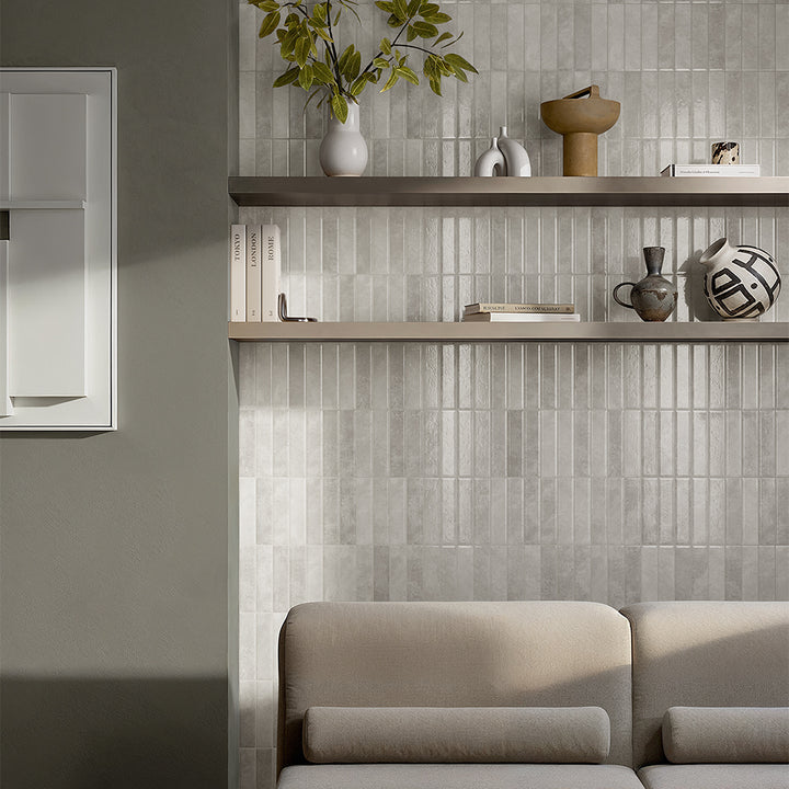 Lazio 2"x8" Grey Porcelain Glossy Tile