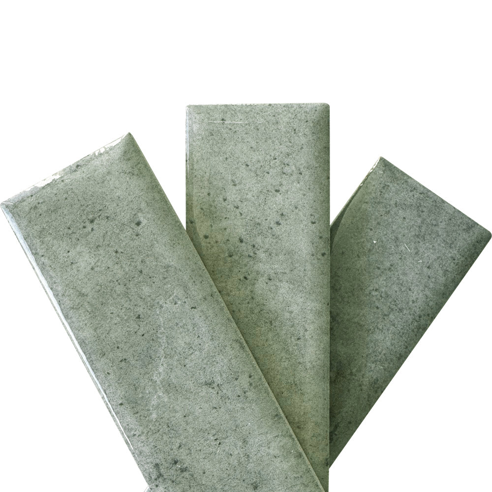 Lazio 2"x8" Sage Porcelain Glossy Tile