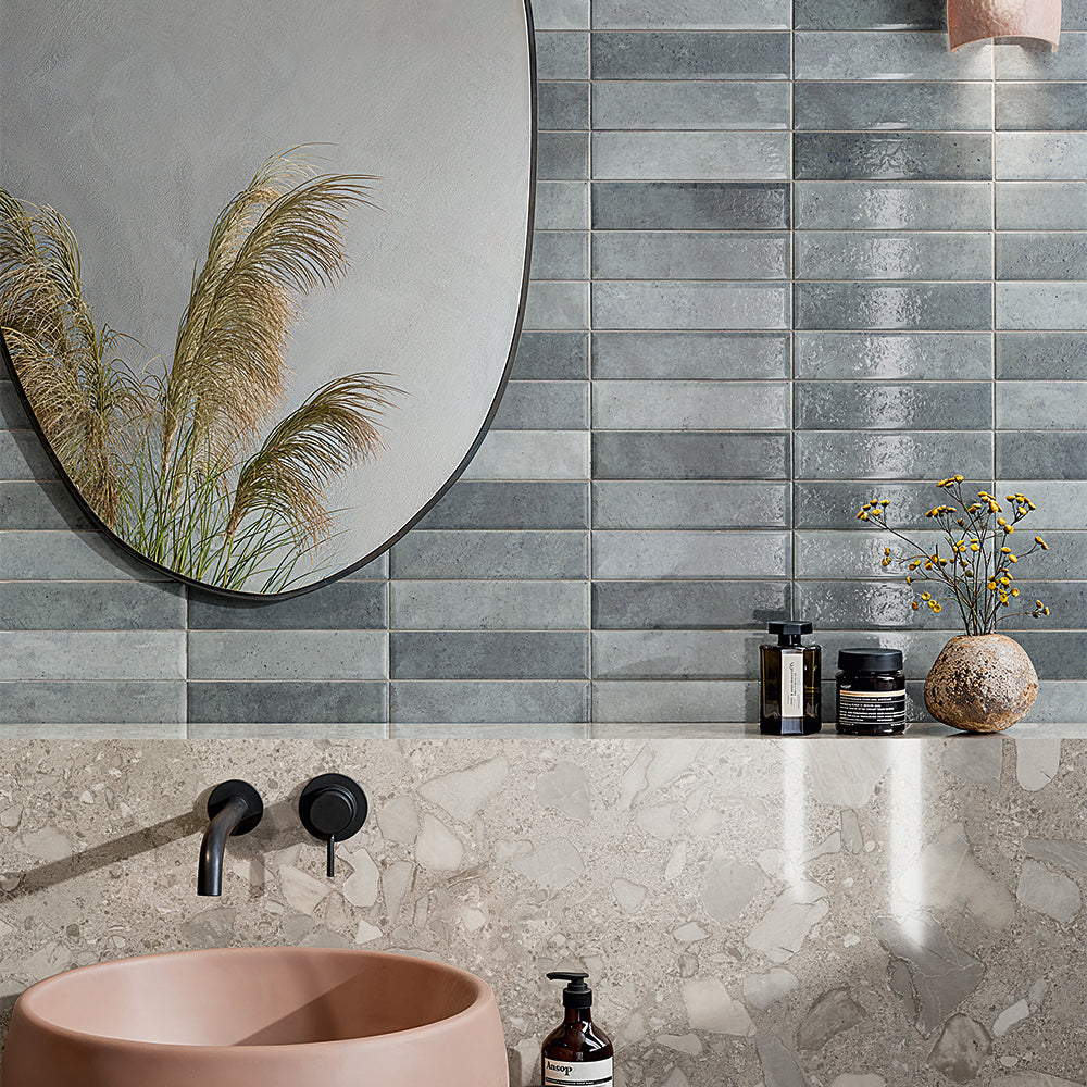 Lazio 2"x8" Sky Porcelain Glossy Tile