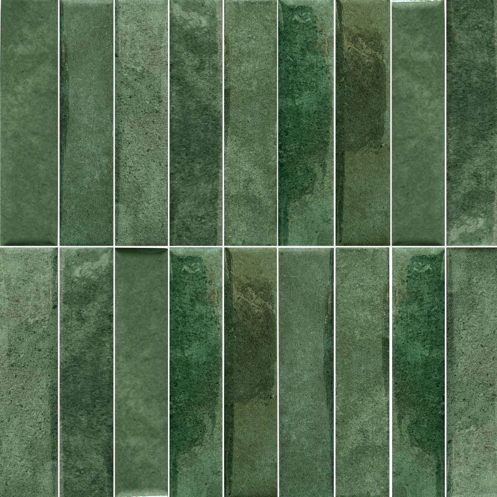 Lazio 2"x8" Verde Porcelain Glossy Tile