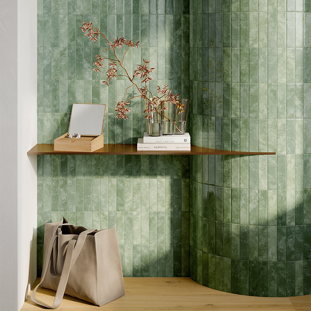 Lazio 2"x8" Verde Porcelain Glossy Tile