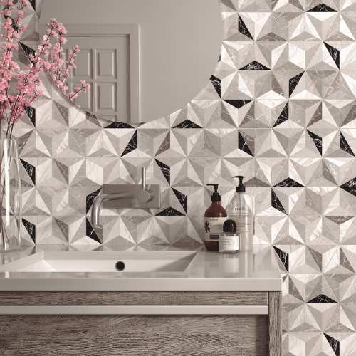 Osiris 8" x 9" Grey Porcelain Matte Tile