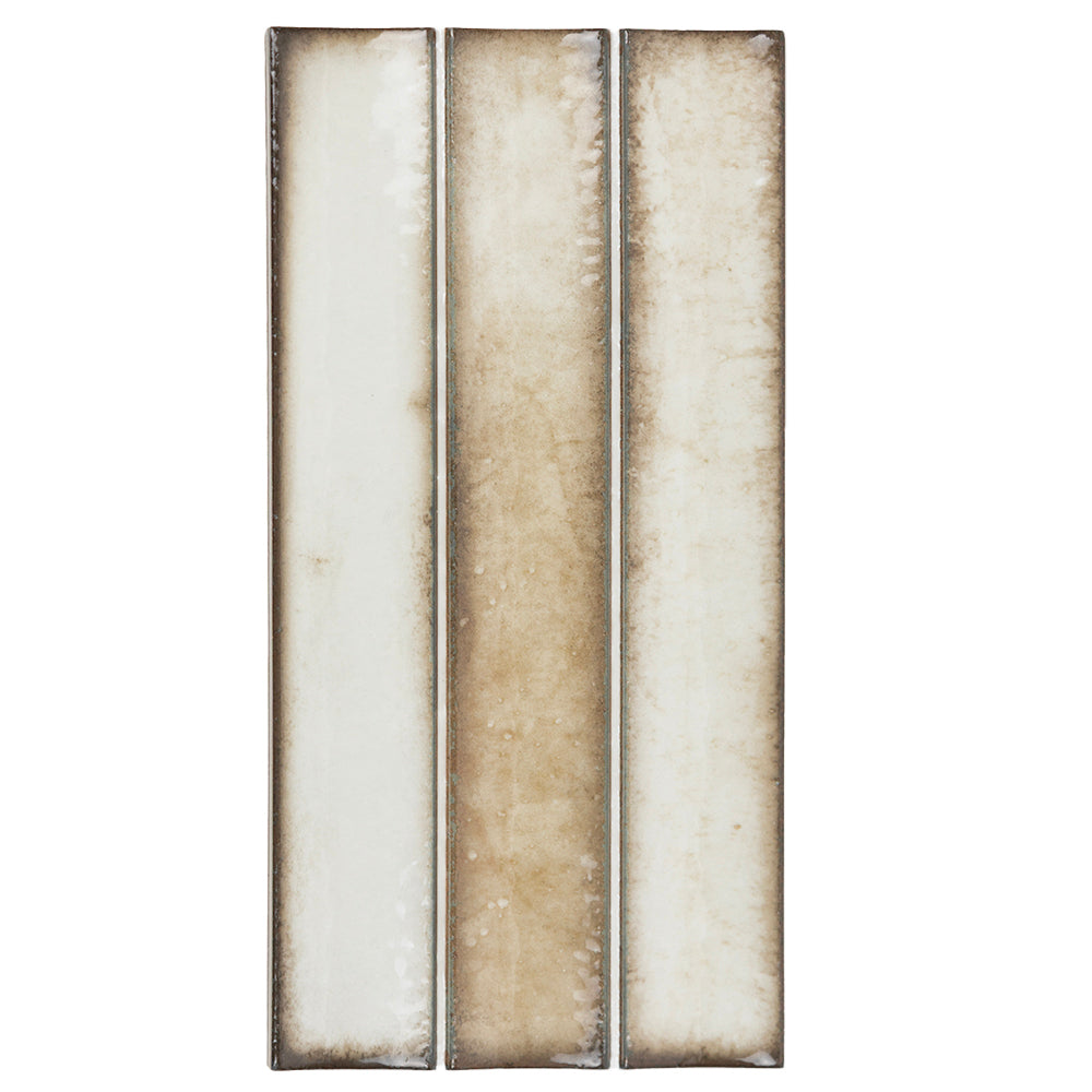 Sakura Fluted 4.5" x 9" Beige Porcelain Glossy Tile