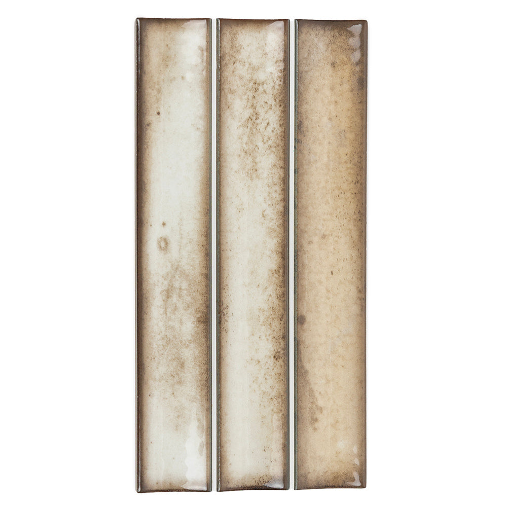 Sakura Fluted 4.5" x 9" Beige Porcelain Glossy Tile