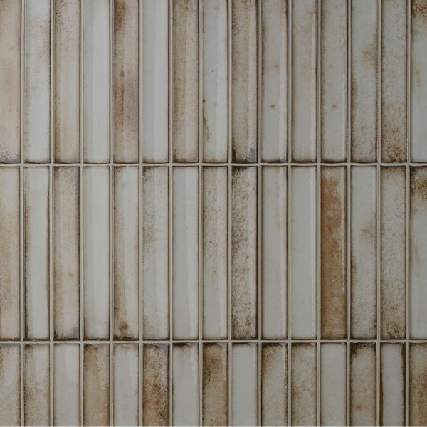 Sakura Fluted 4.5" x 9" Beige Porcelain Glossy Tile