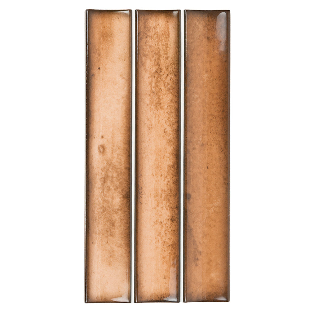 Sakura Fluted 4.5" x 9" Caramel Porcelain Glossy Tile