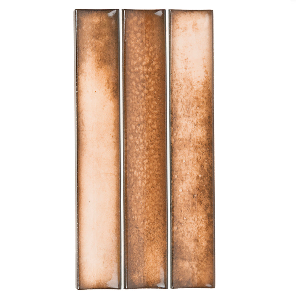 Sakura Fluted 4.5" x 9" Caramel Porcelain Glossy Tile