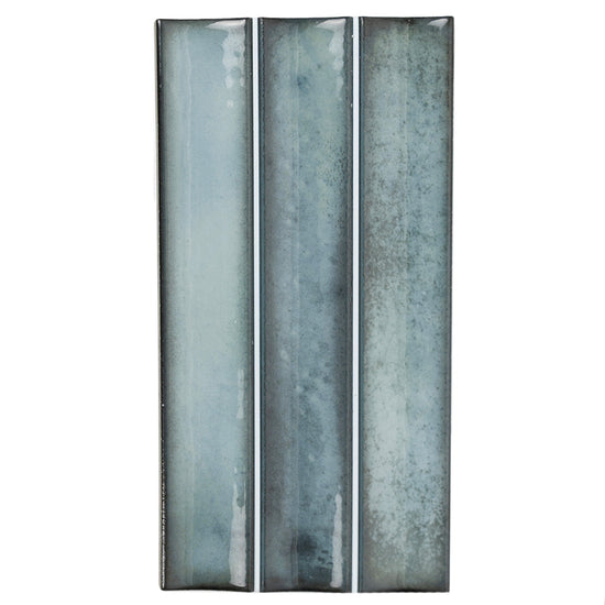Sakura Fluted 4.5" x 9" Sea Blue Porcelain Glossy Tile