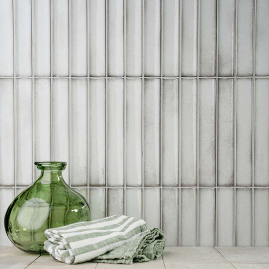Sakura Fluted 4.5" x 9" Snow Porcelain Glossy Tile