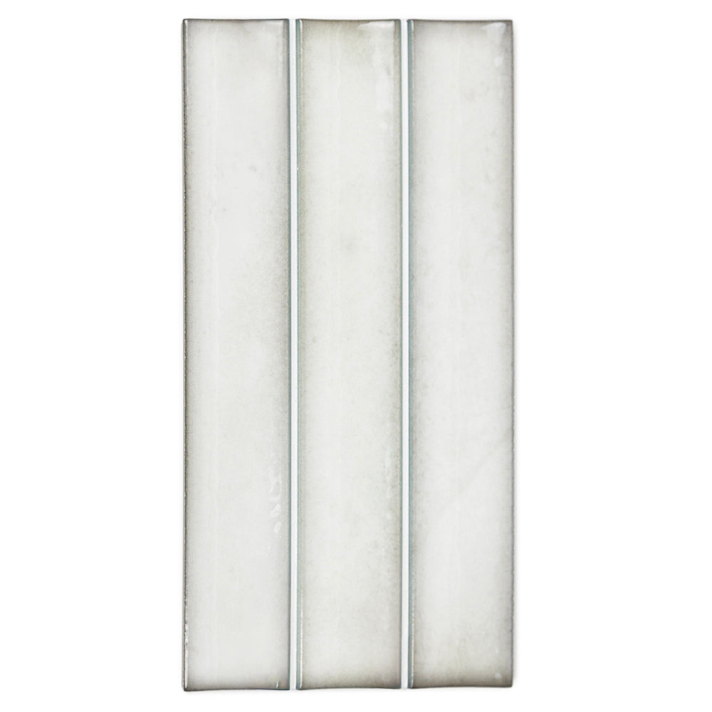 Sakura Fluted 4.5" x 9" Snow Porcelain Glossy Tile