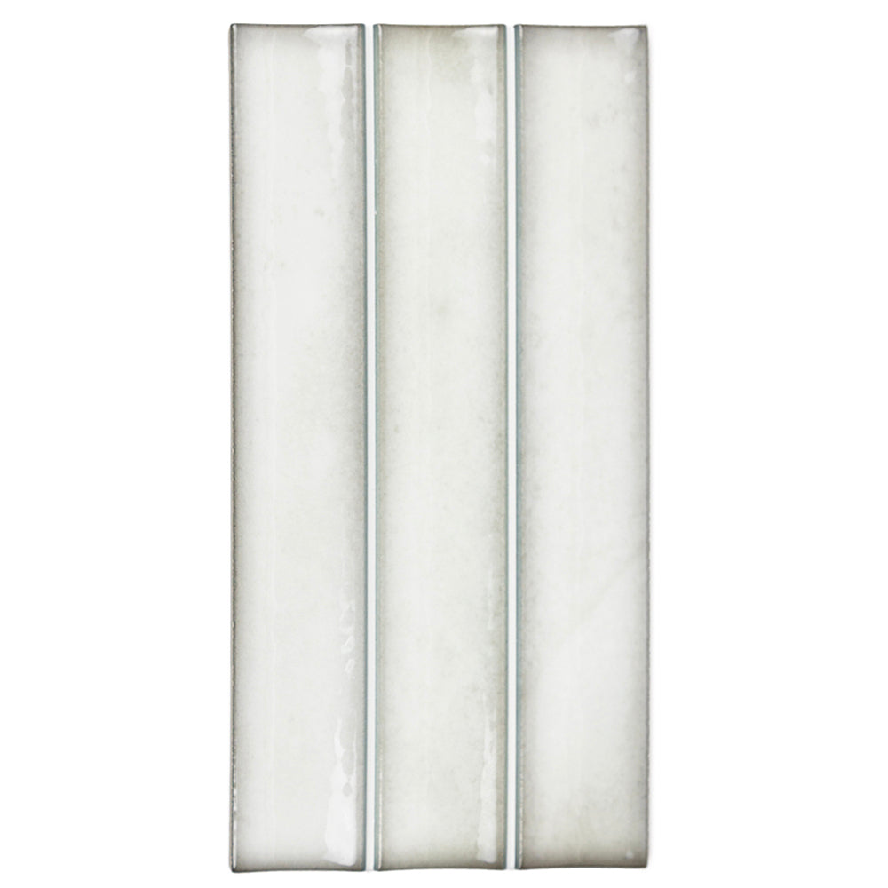 Sakura Fluted 4.5" x 9" Snow Porcelain Glossy Tile