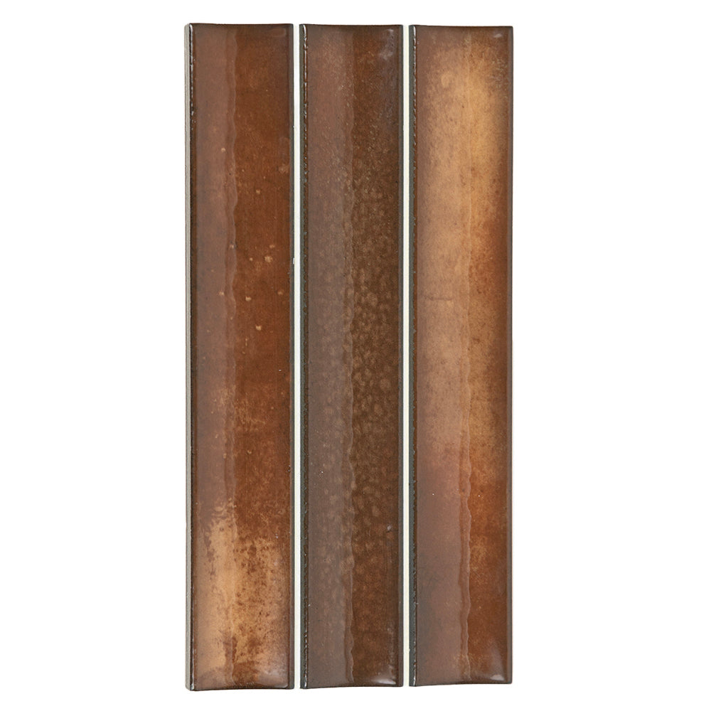 Sakura Fluted 4.5" x 9" Walnut Porcelain Glossy Tile