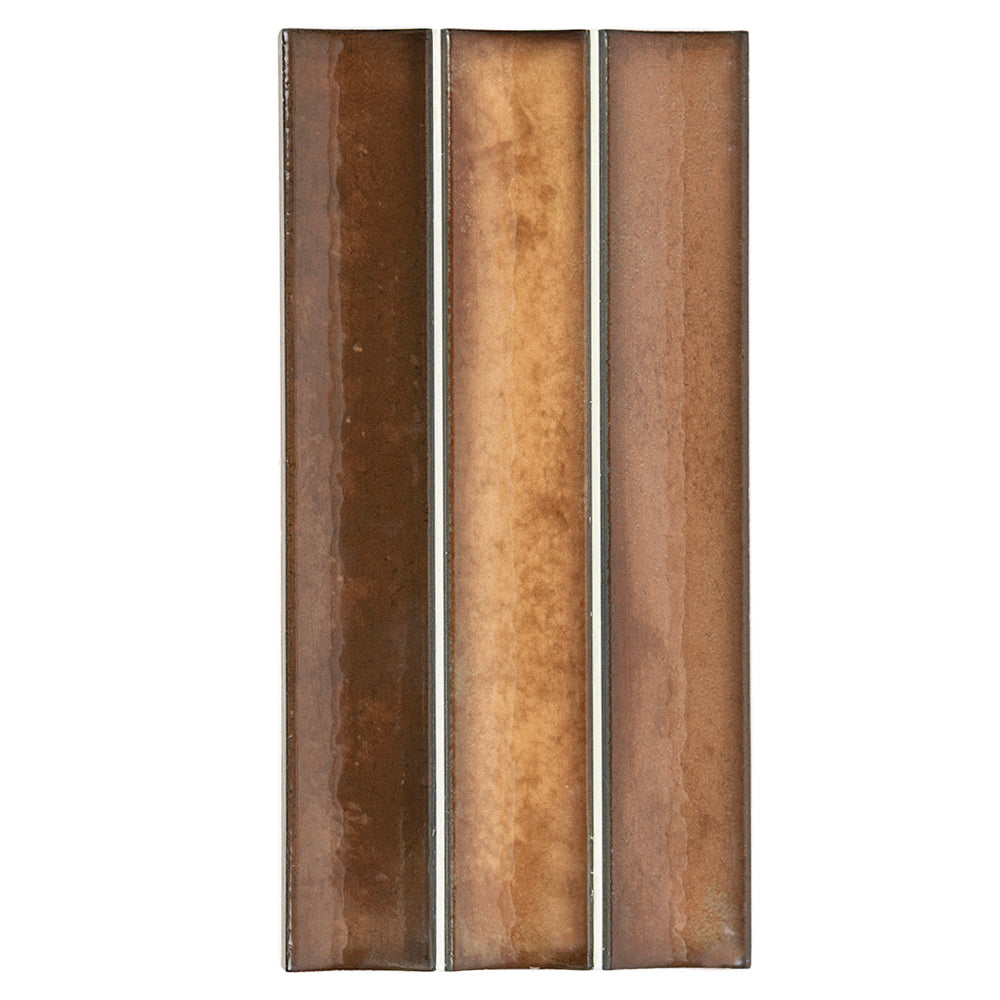 Sakura Fluted 4.5" x 9" Walnut Porcelain Glossy Tile
