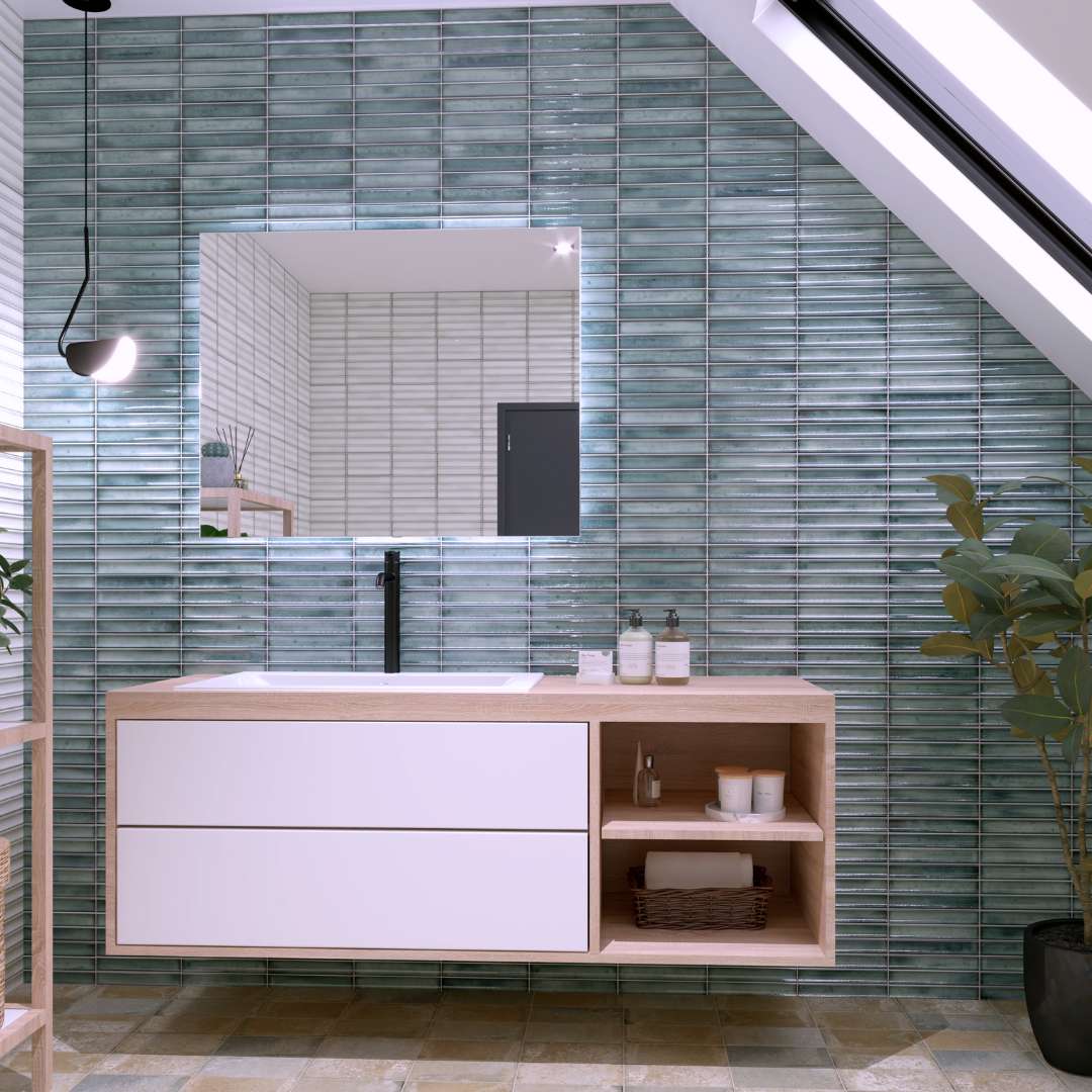 Sakura Fluted 4.5"x9" Porcelain Glossy Tile