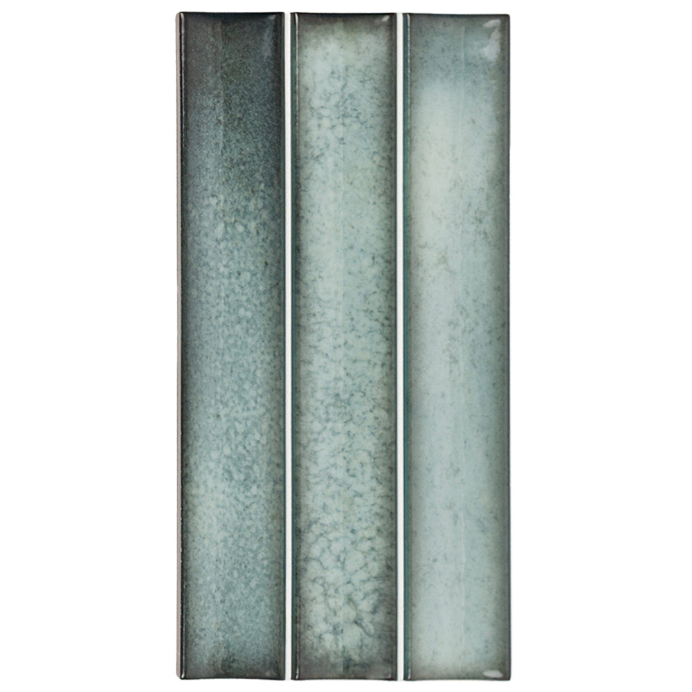 Sakura Fluted 4.5" x 9" Winter Blue Porcelain Glossy Tile