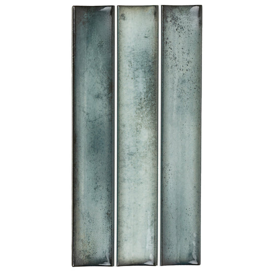 Sakura Fluted 4.5" x 9" Winter Blue Porcelain Glossy Tile