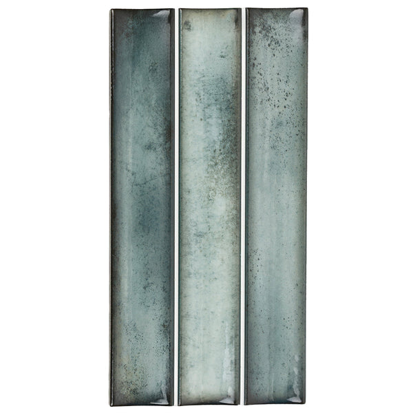 Sakura Fluted 4.5" x 9" Winter Blue Porcelain Glossy Tile