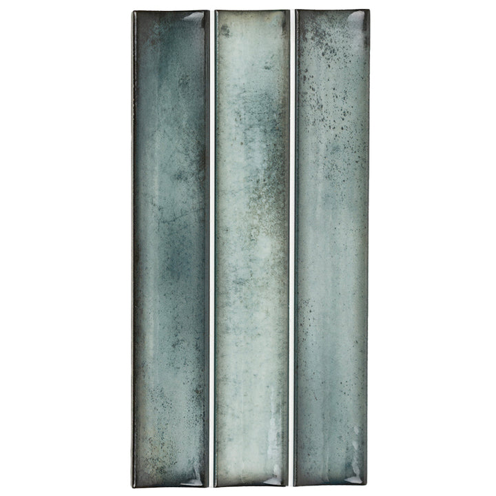 Sakura Fluted 4.5" x 9" Winter Blue Porcelain Glossy Tile