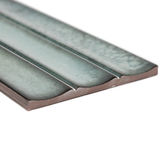 Sakura Fluted 4.5" x 9" Winter Blue Porcelain Glossy Tile