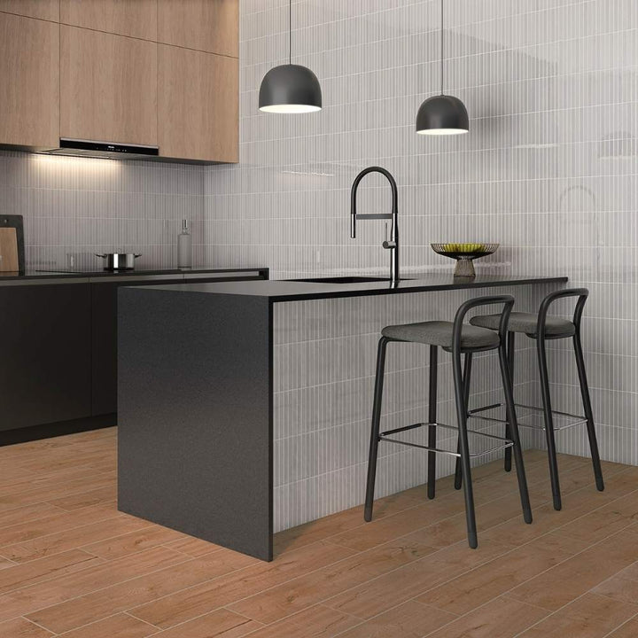 Castilla 14"x14" Ash Ceramic Glossy Tile