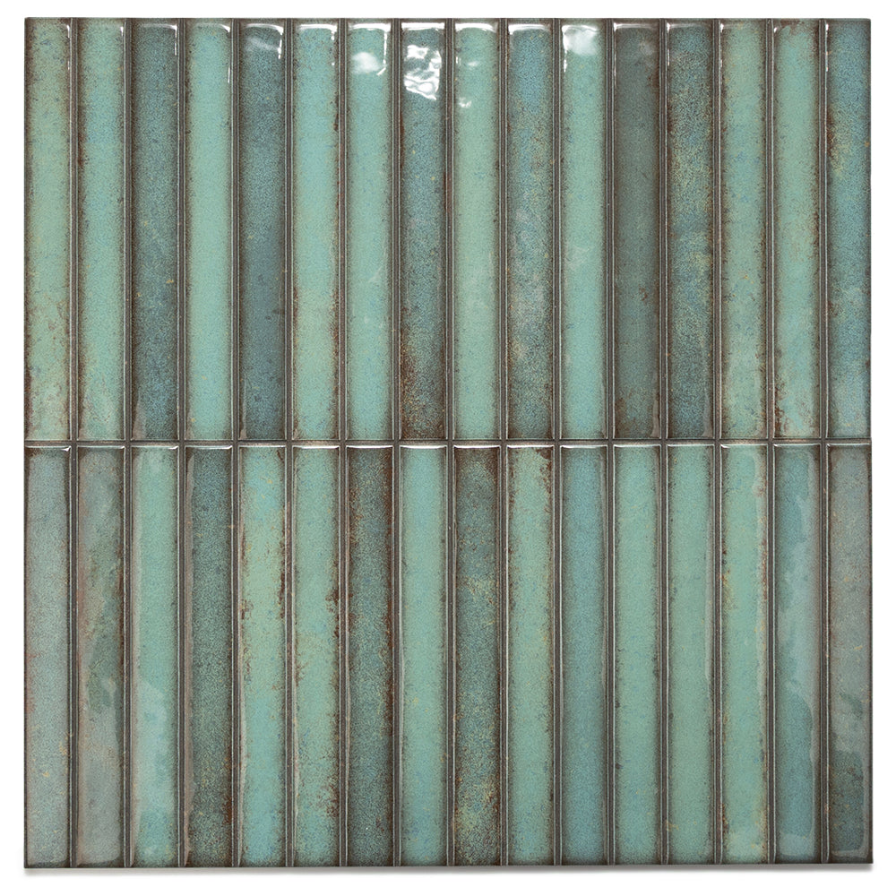 Castilla 14"x14" Emerald Ceramic Glossy Tile